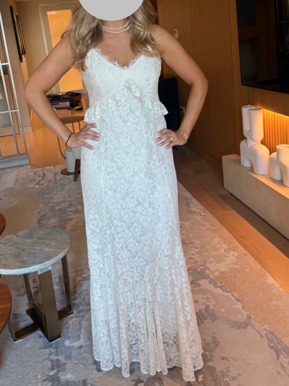 White Lace Maxi Dress - Rehearsal Dinner